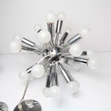 Pair of vintage chrome Sputnik chandeliers