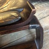 "Kroken" armchair in leather by Ake Fribytter for Nelo Möbel Sweden 1970