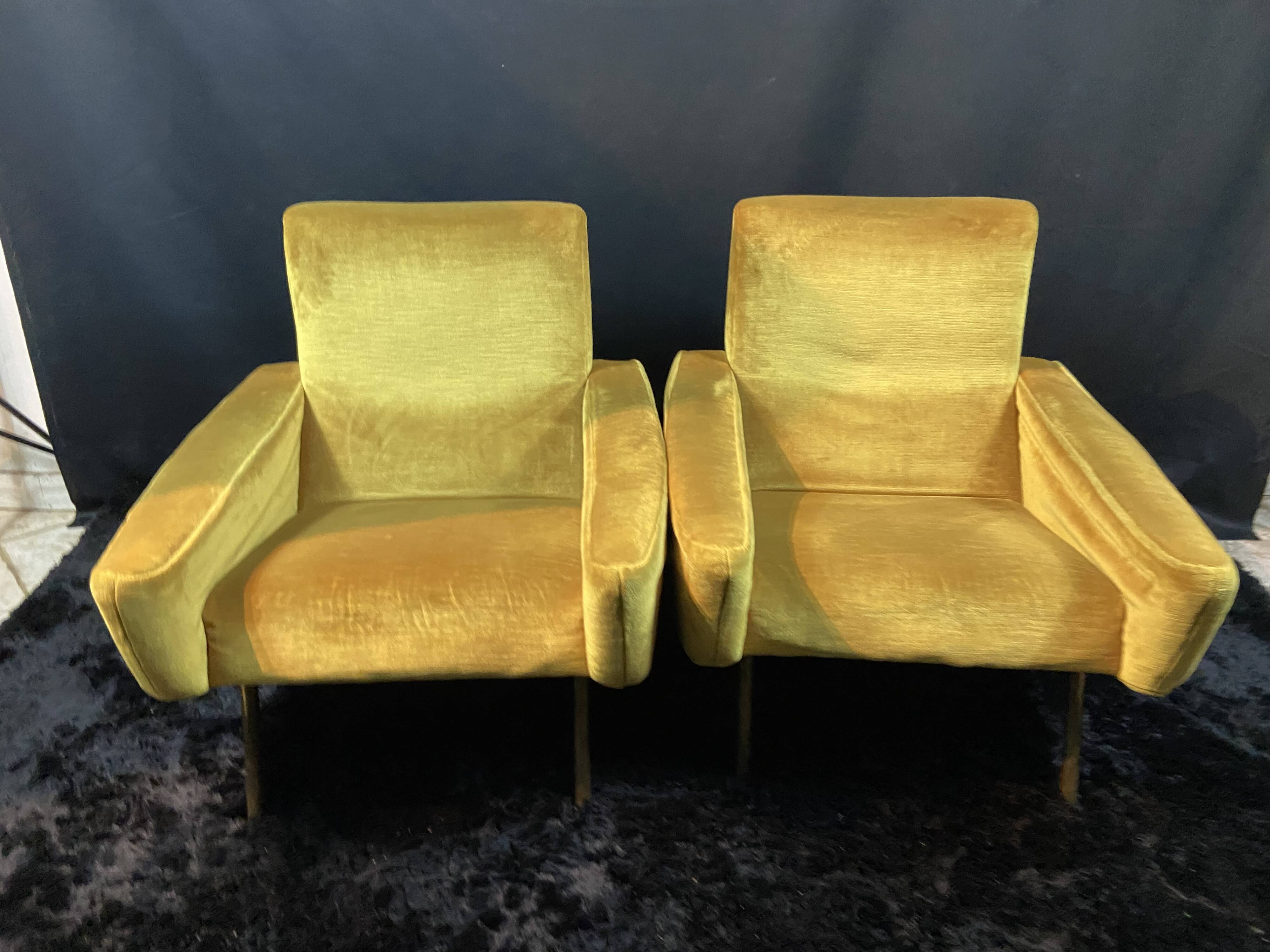 Pair of designer armchairs 1955-60 Louis Paolozzi for Brandt Zol Steiner