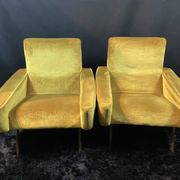 Pair of designer armchairs 1955-60 Louis Paolozzi for Brandt Zol Steiner
