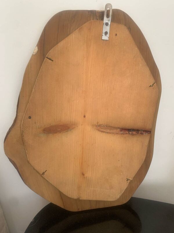 Miroir bois 1960 forme libre