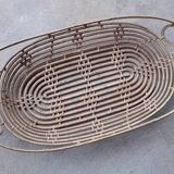 Small table basket braided in rafia and wicker, circa 1930