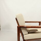 Scandinavian curly beige armchair mid century modern design by Z. Baczyk 1965