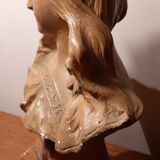 Buste en plâtre ancien 1900 Art nouveau signé Hochoch