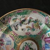 Canton porcelain plate - Character and Bird Decoration - China - 19th Century