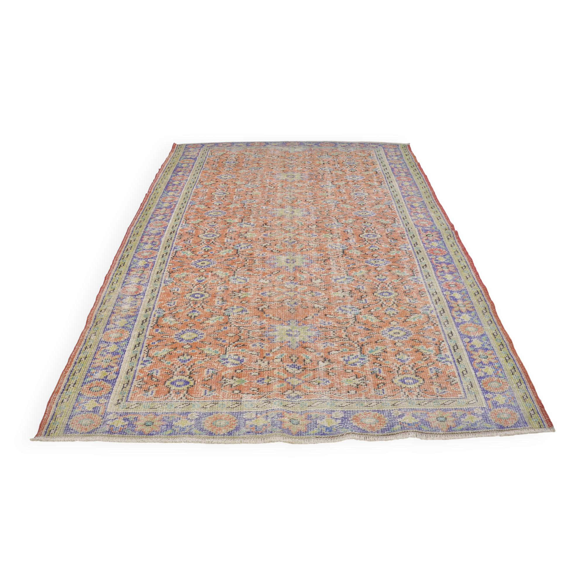 Apricou Colour Oushak  Floor Vintage Rug sku 2217