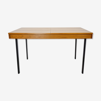Table rectangulaire des années 50 en bois et métal