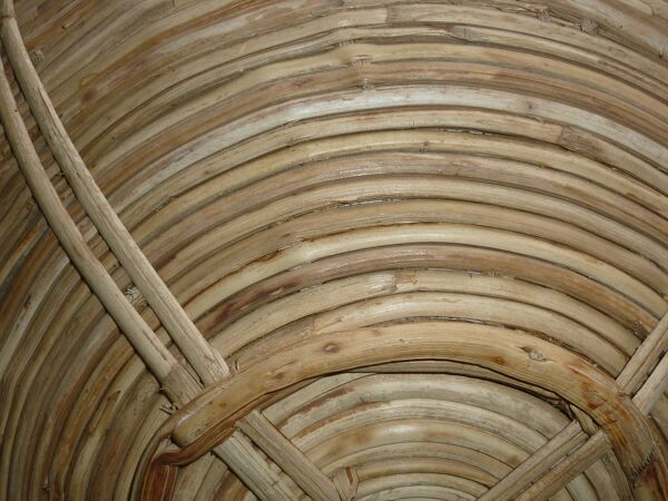 Corbeille-panière en rotin de 1960