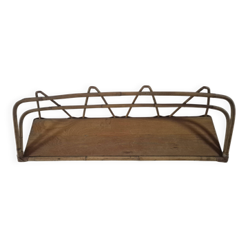 vintage rattan wall shelf