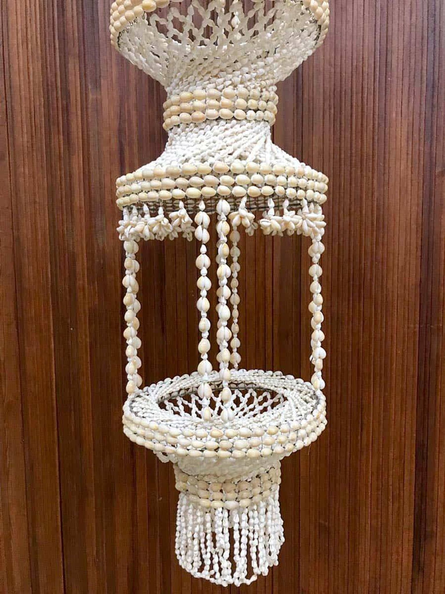 Vintage seashell plant hanger chandelier Ibiza style