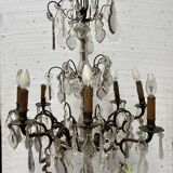 Louis XV style chandelier with pendants and colored glass fruits, 20th century