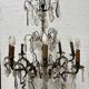 Louis XV style chandelier with pendants and colored glass fruits, 20th century