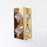 Pair of Palwa sconces in brass and crystal