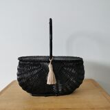 Black wicker basket