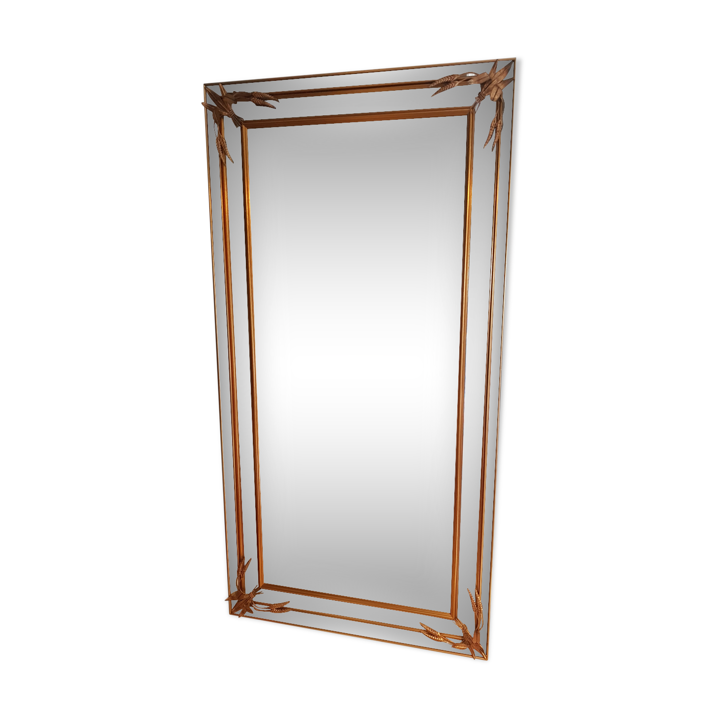 Large mirror has parcloses sheaf of wheat  96x186cm
