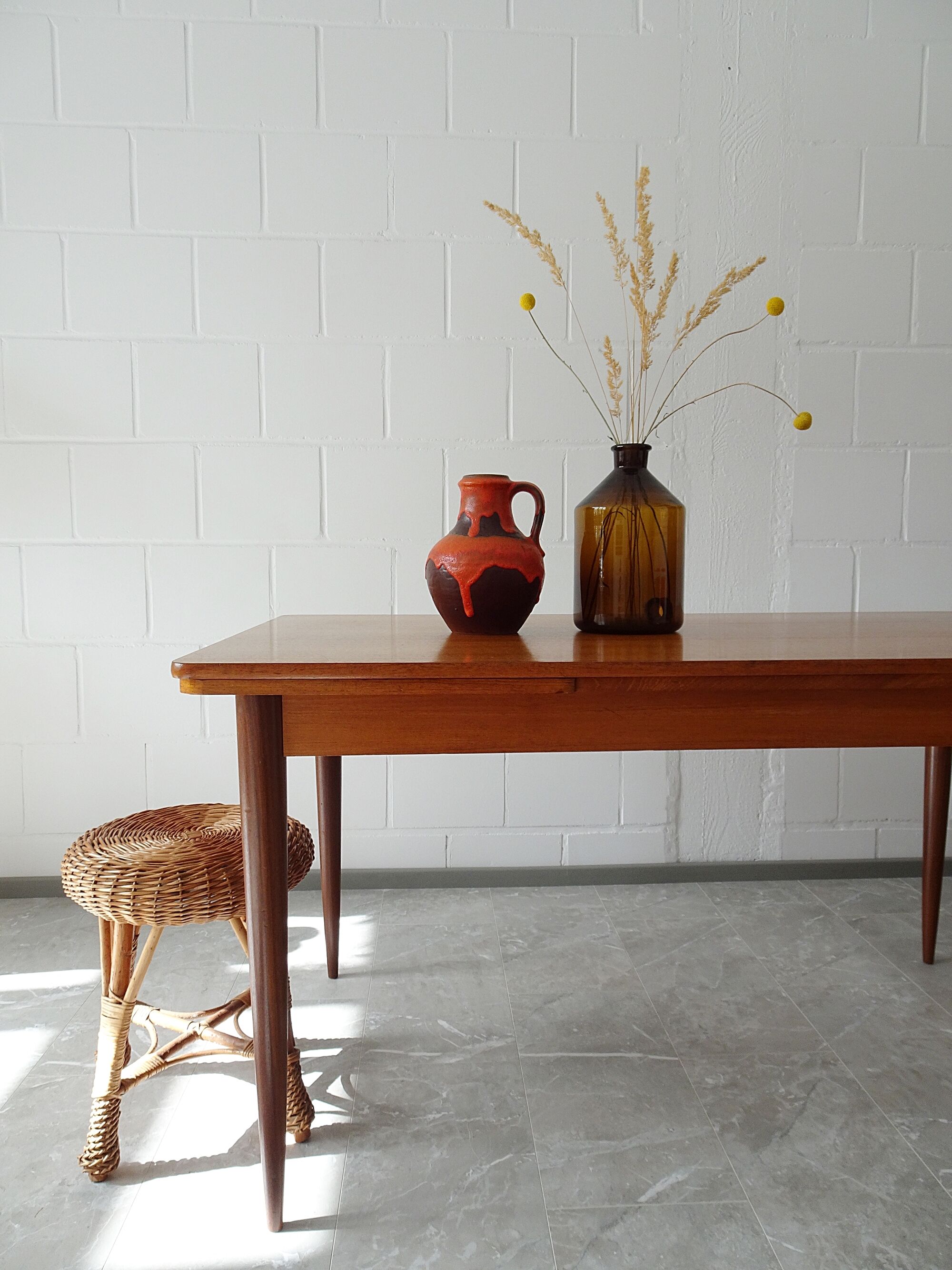 Carstens vase in brown-orange, Mid Century handle vase, Carstens Tönnieshof jug vase