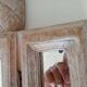 Miroir triptyque Art déco Ananas en bois sculpté