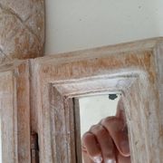 Miroir triptyque Art déco Ananas en bois sculpté