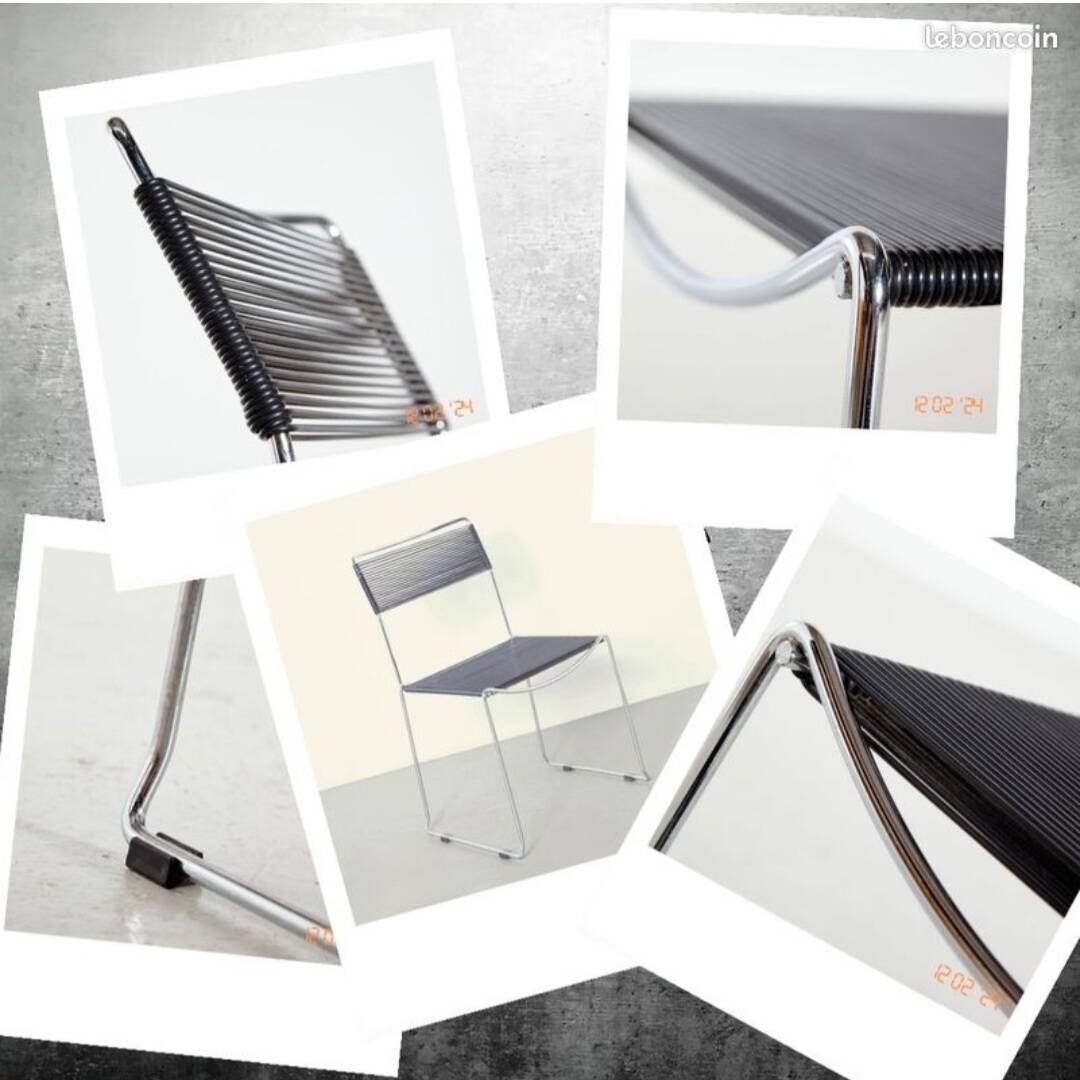 Set of 5 spaghetti chairs by giandomenico belotti for alias vintage 1980