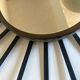 Sun mirror 1960 in patinated brass and black rays 50cm