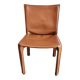Chaise en cuir marron zippé style Bellini design italien