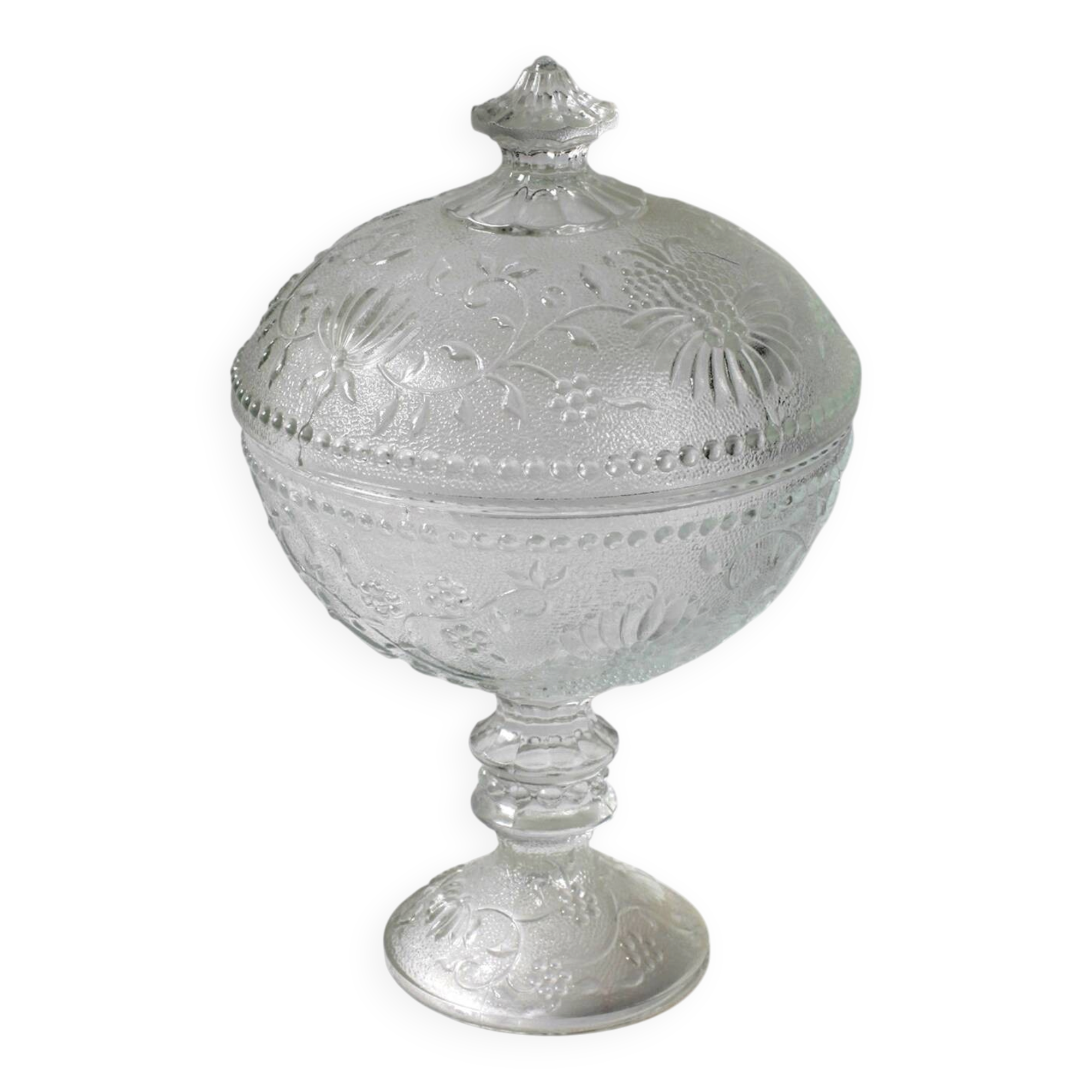 Vintage Cibulak Glass Pedestal Box by Oavel Panek: Czech Bonbon Candy Jar