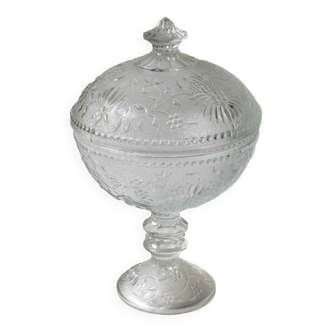 Vintage Cibulak Glass Pedestal Box by Oavel Panek: Czech Bonbon Candy Jar