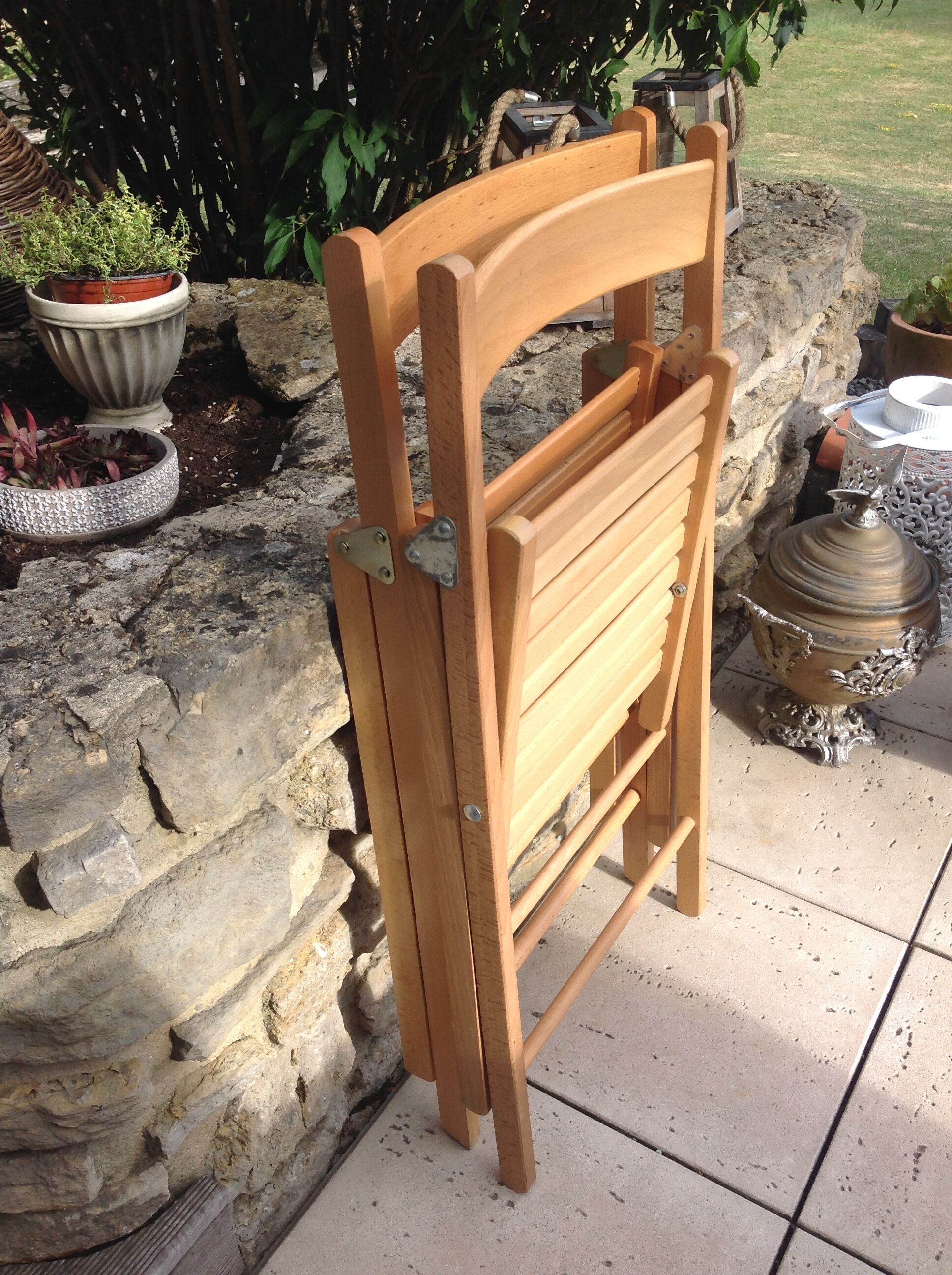 Pair of folding chairs Scandinavian style 70s