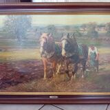Painting in reproduction of a large-format ploughman