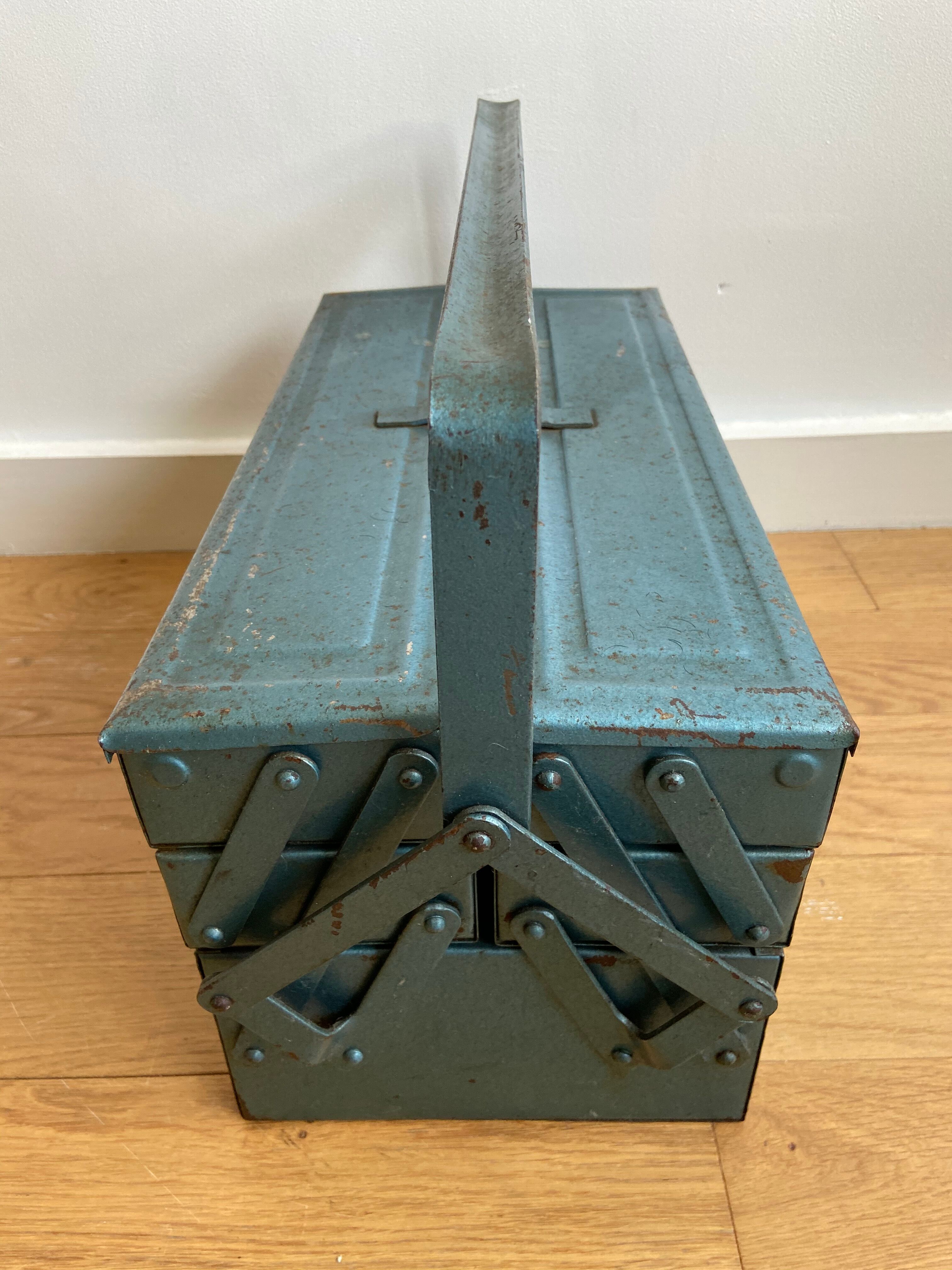 Blue metal toolbox