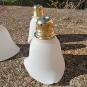 Lot de 3 tulipes baladeuses suspensions vintage en verre