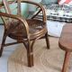 Fauteuil feuille bambou et rotin 1970 vintage