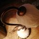 Retro lamp in brass and pink ceramic