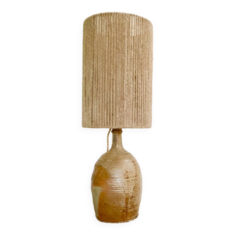 Grande lampe en grès et corde