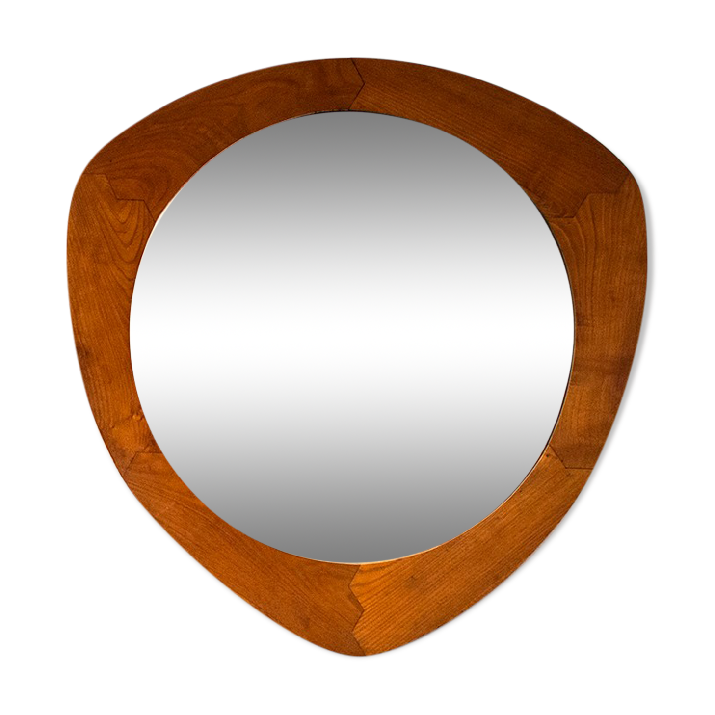 Mirror framed in Campo walnut wood and Graffi Italia Anni '50