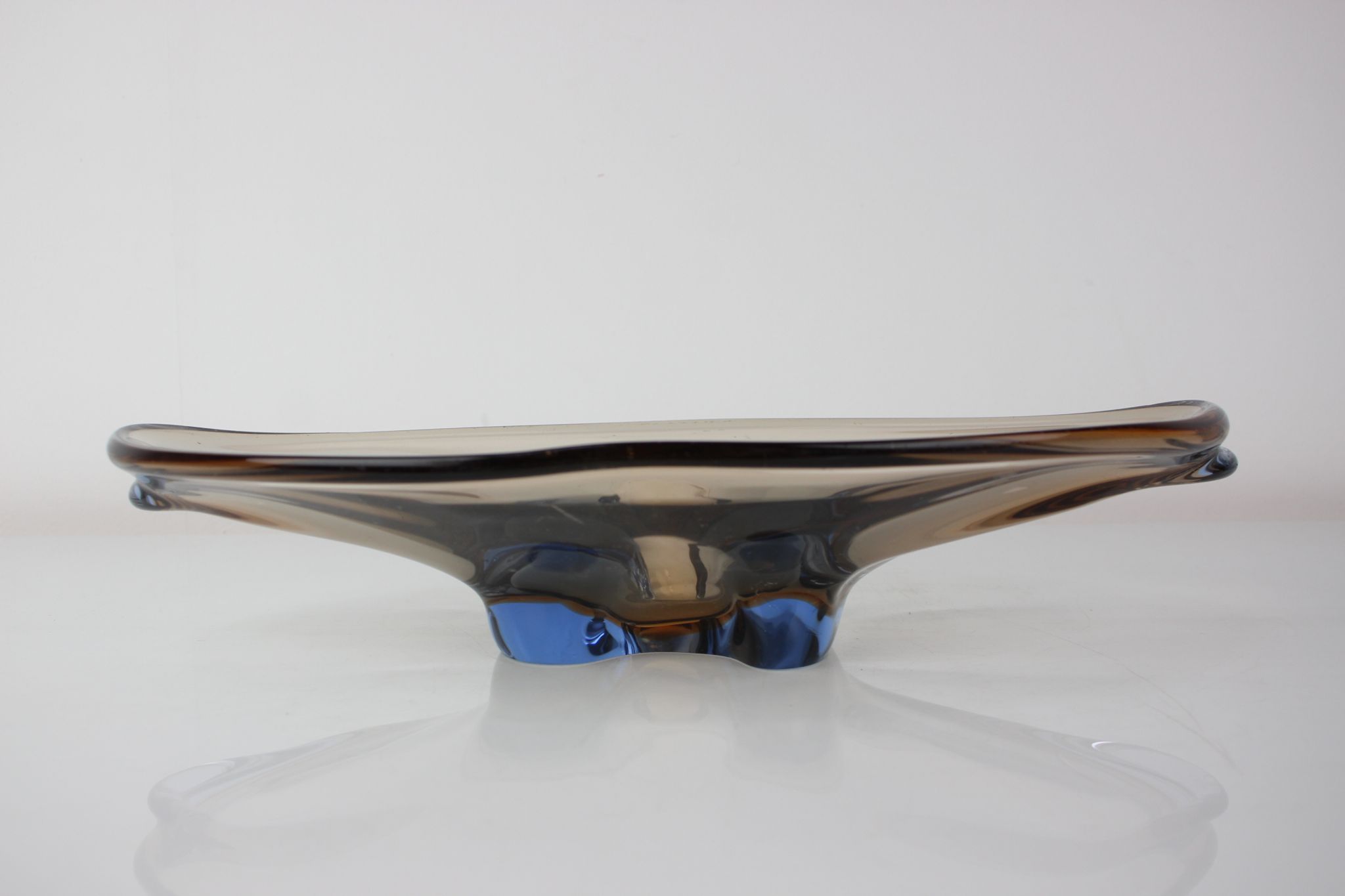 Mid-Century Art Glass Bowl by Zelezno Borske Sklo, 1960's