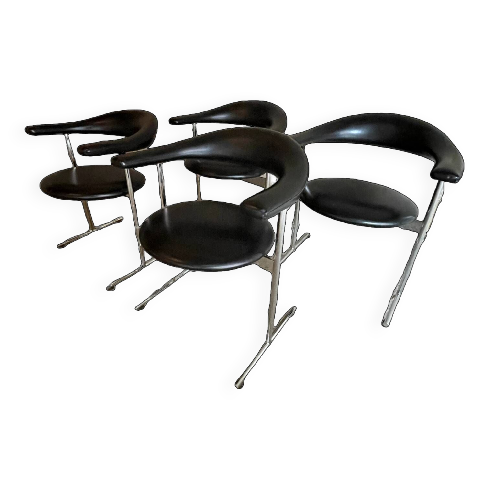Set of 4 "Airport Model 037" chairs by Geoffrey Harcourt for Hans Kaufeld, 1960s