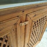 Support buffet in solid pine, zinc top, late 19th century.