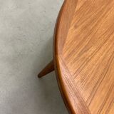 Round extending dining table in teak by Velje 1960s Denmark