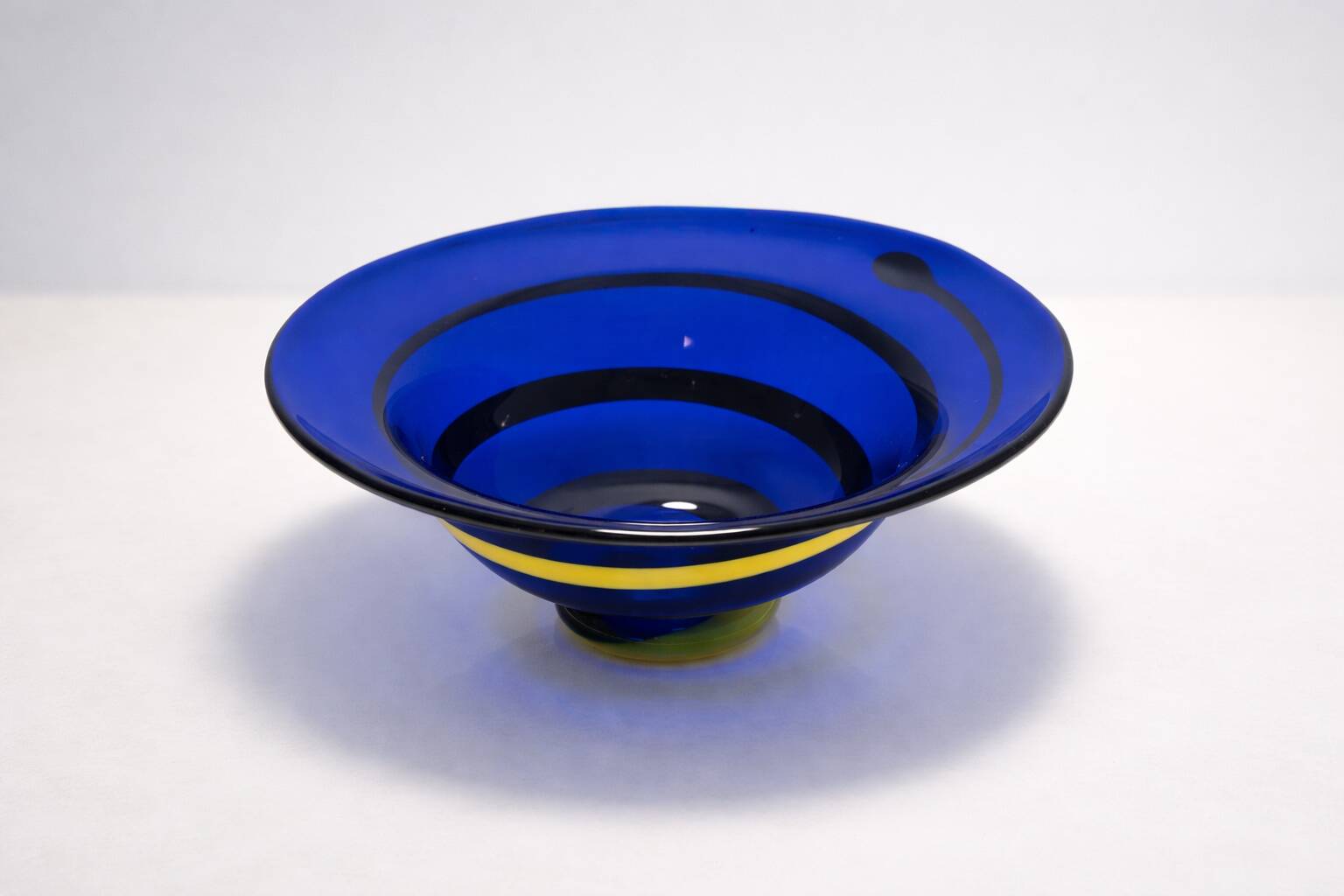 Blue art glass bowl, 1960s