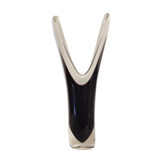 Vase en verre Paul Kedelv pour Flygsfors. Suède, années 1950.