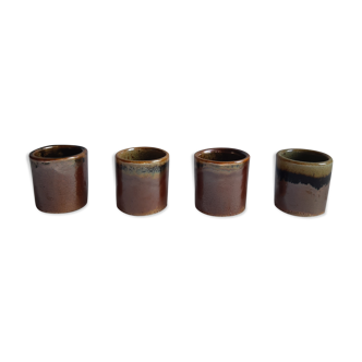 Set of 4 vintage sandstone coquetiers