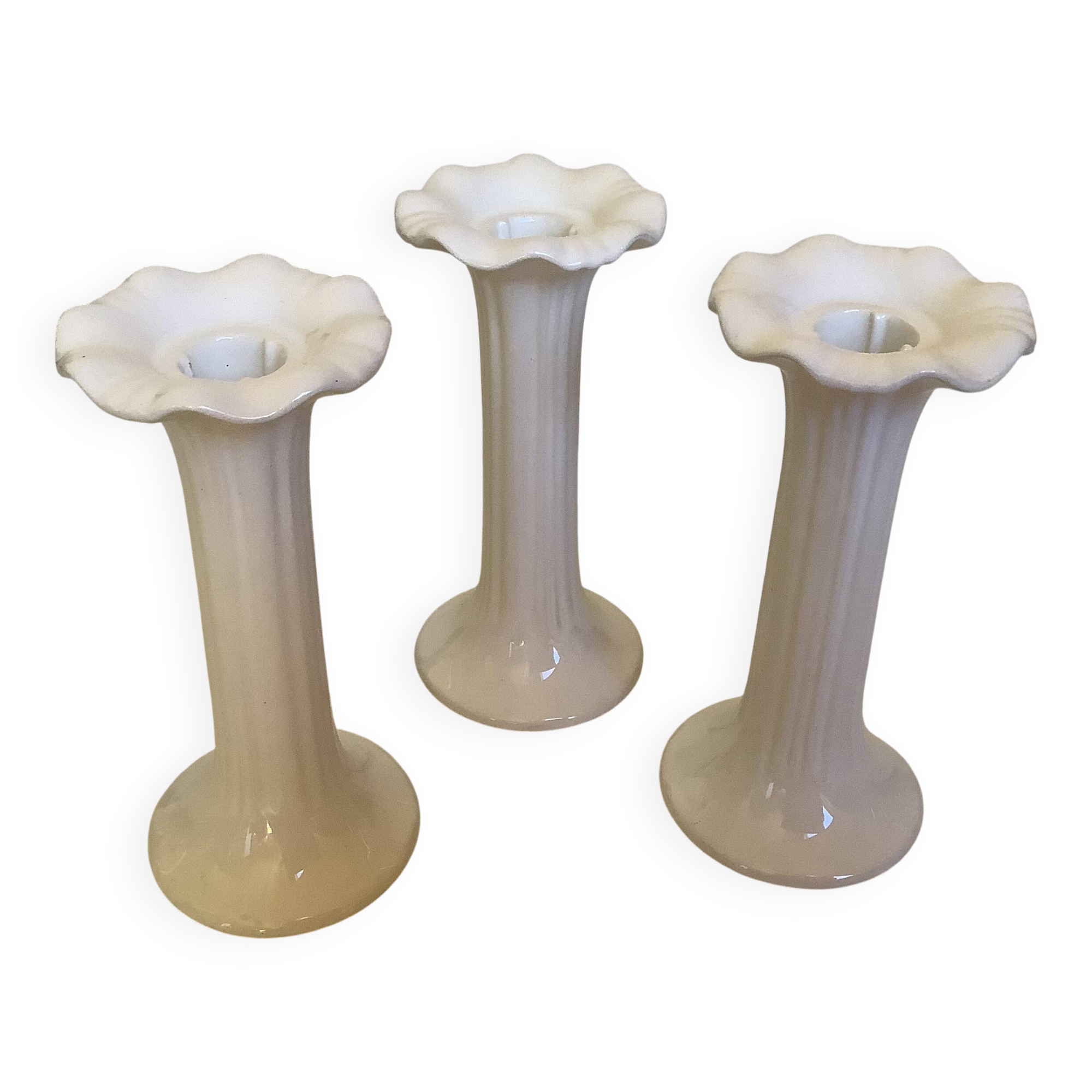 Trio of flower candle holders Fereiras Portugal