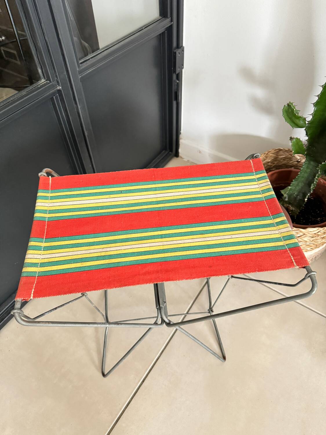 Vintage canvas folding stool