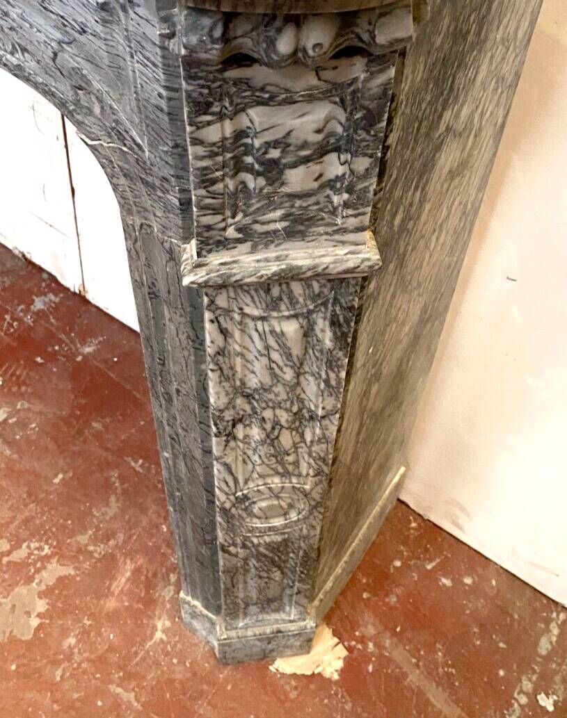 Louis XV style fireplace Model Pompadour Blue marble Turquin XX century