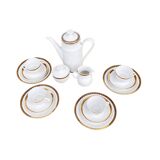 Porcelain coffee set for 4 people, Ceplitz, Germany 1970s.