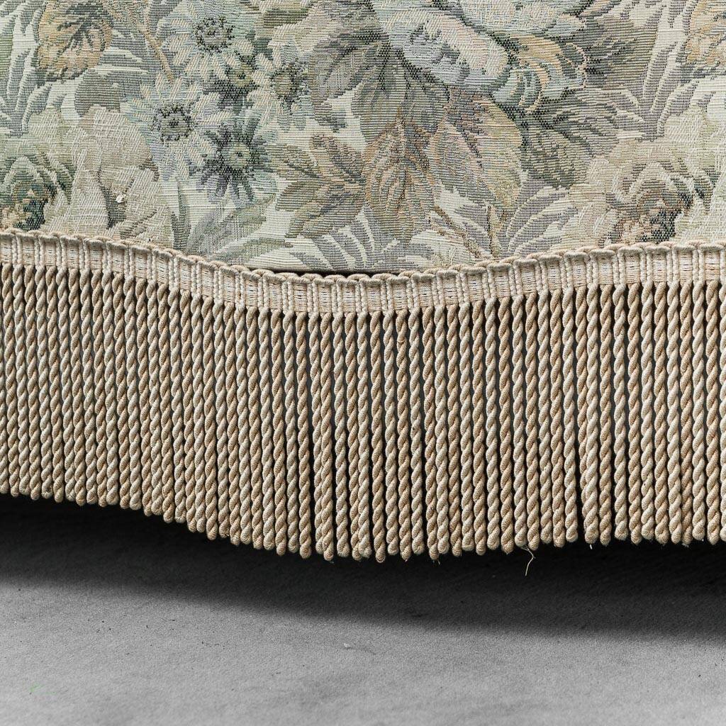 Banquette 2 places en tissu fleuri, années 1950