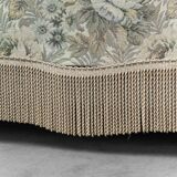 Banquette 2 places en tissu fleuri, années 1950