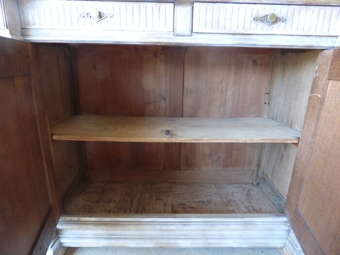 Antique low cabinet two doors two drawers in solid wood