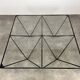 Pyramidal coffee table in steel wire and glass in the style of Piva